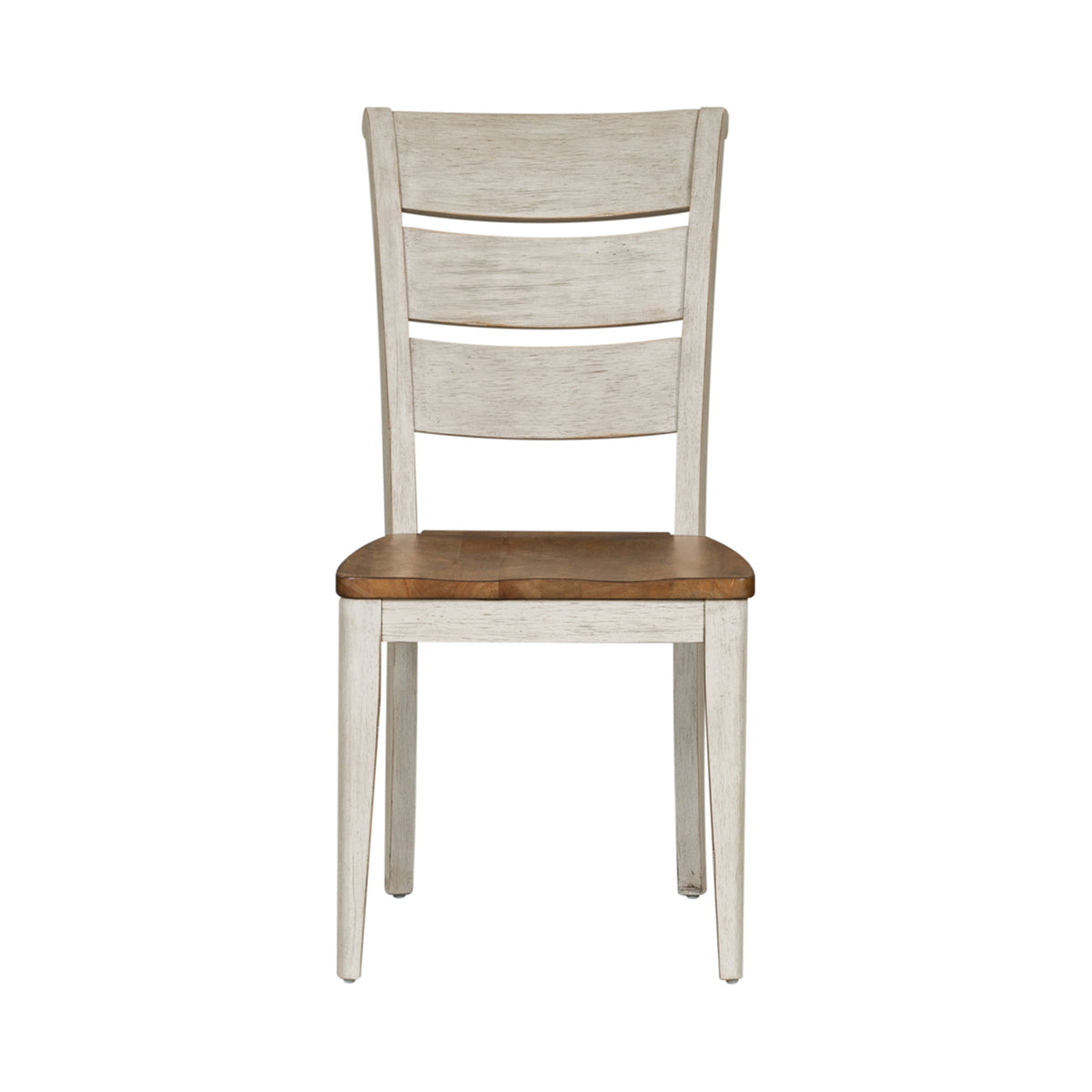 Farmhouse Reimagined - Ladder Back Side Chair - Antique White / Chestnut Tops