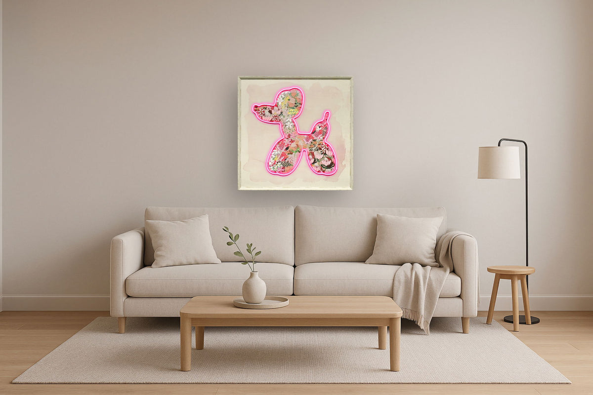 Blossom Glow Silhouette - 33" x 33" Framed Wall Art - Pink