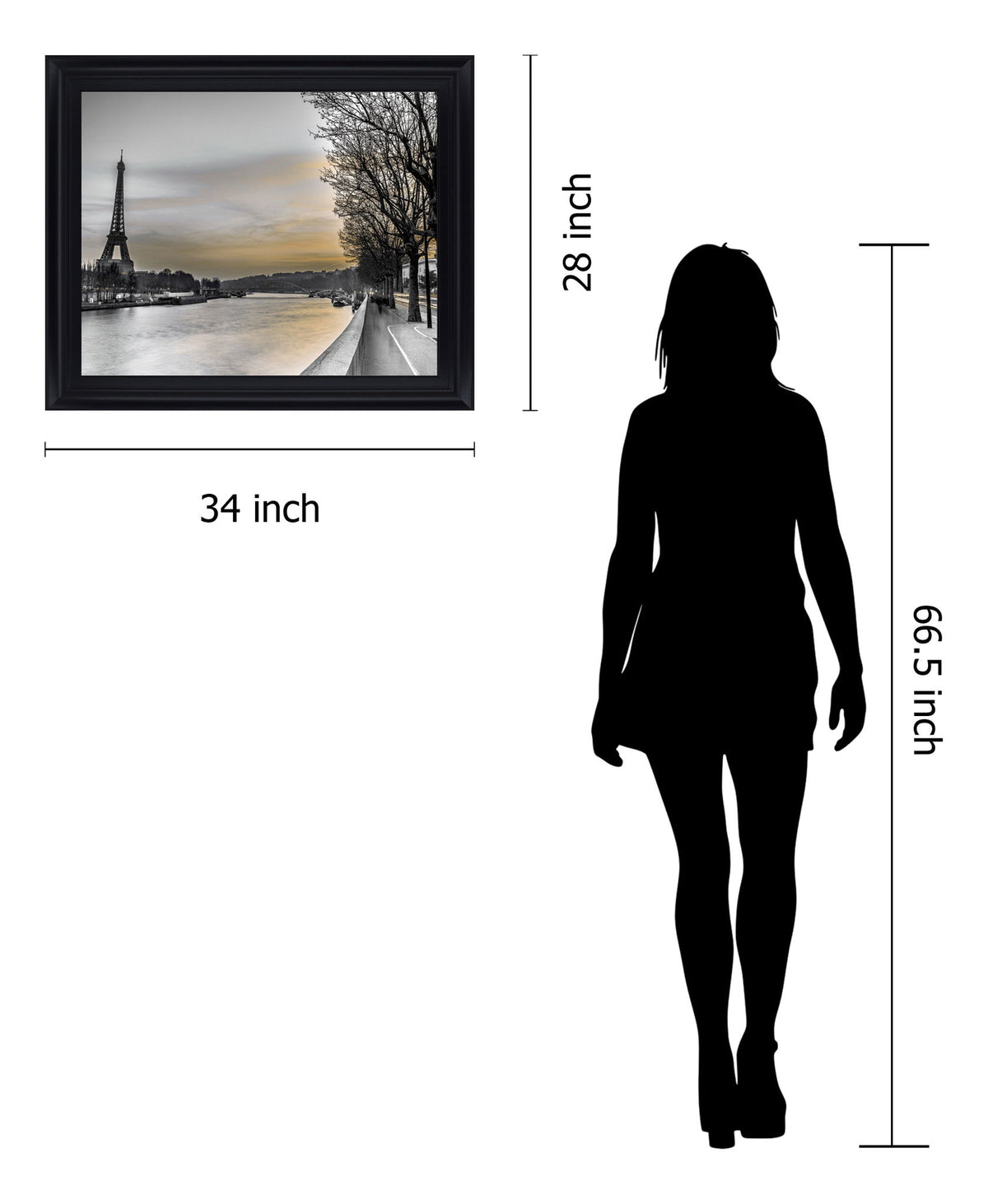 Amber Haze Promenade - 28" x 34" Framed Wall Art - Gray