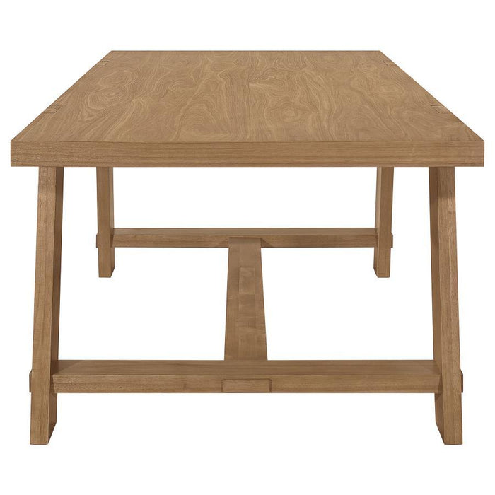 Sharon - Rectangular Wood Trestle Dining Table - Brown