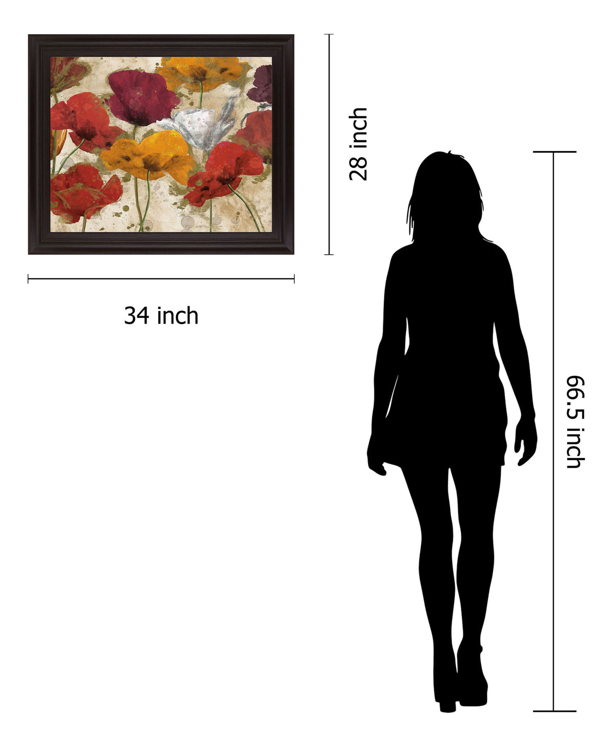 Harvest Petals - 28" x 34" Framed Wall Art - Red