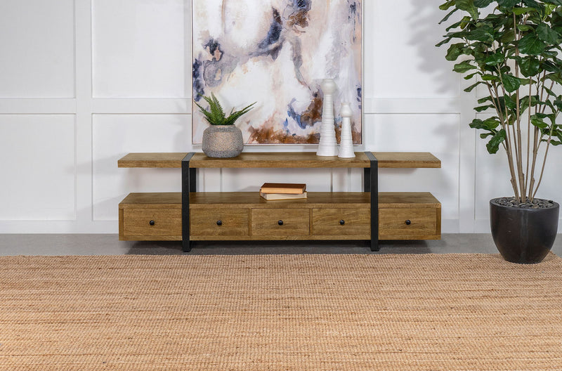 Otto 5-drawer Mango Wood 70-inch TV Stand Media Console Brown