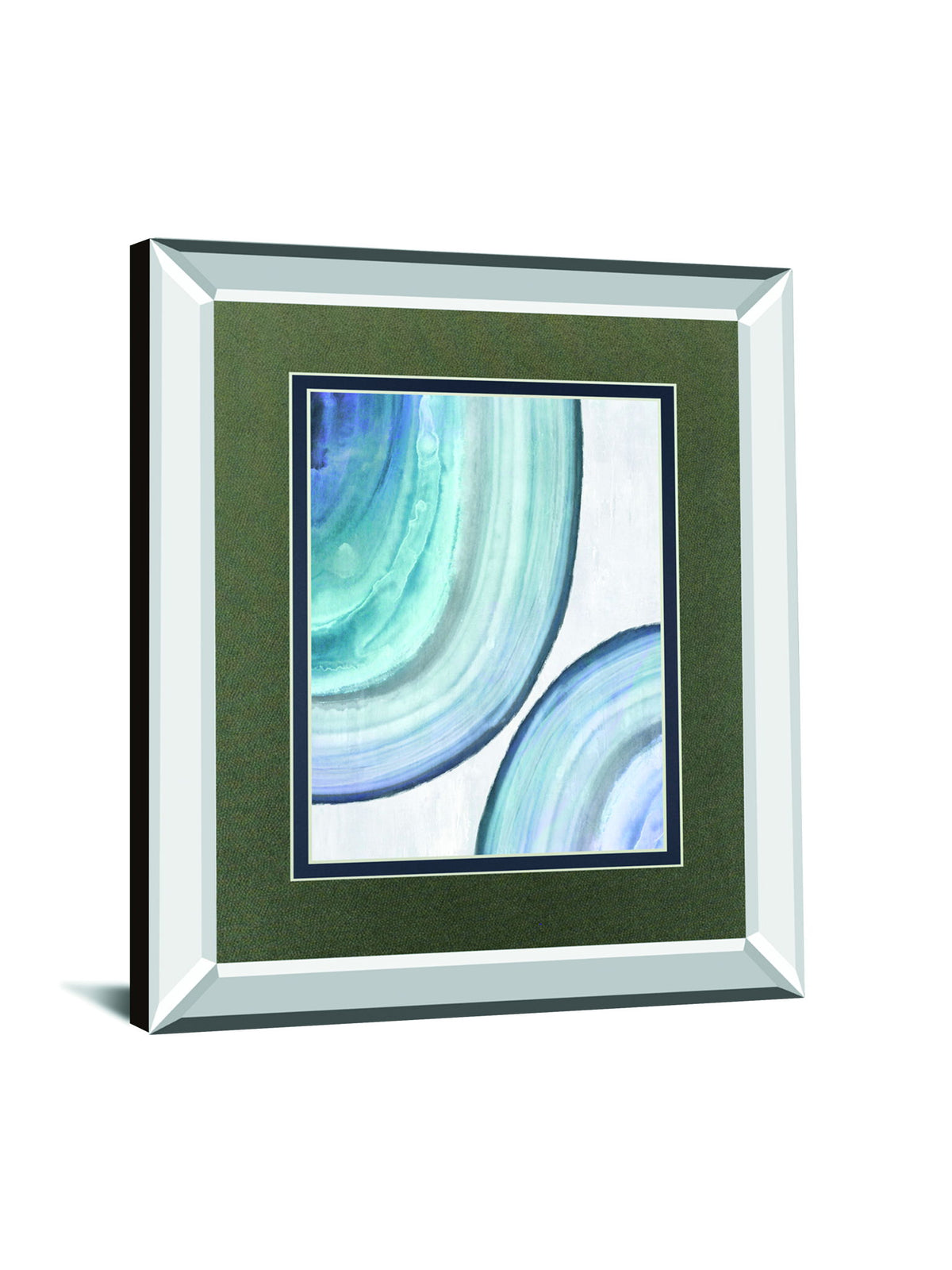 Endless Blue II By Eva Watts Mirrored Frame - Blue