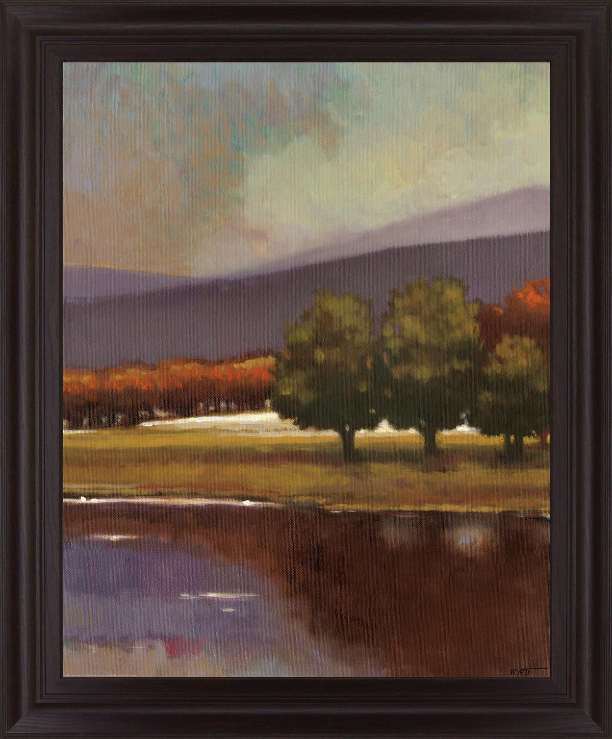 Woodland Reflections - 28" x 34" Framed Wall Art - Dark Brown