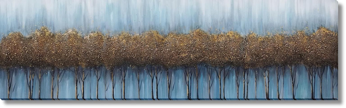 Amber Grove Mist - 20" x 71" Framed Wall Art - Blue