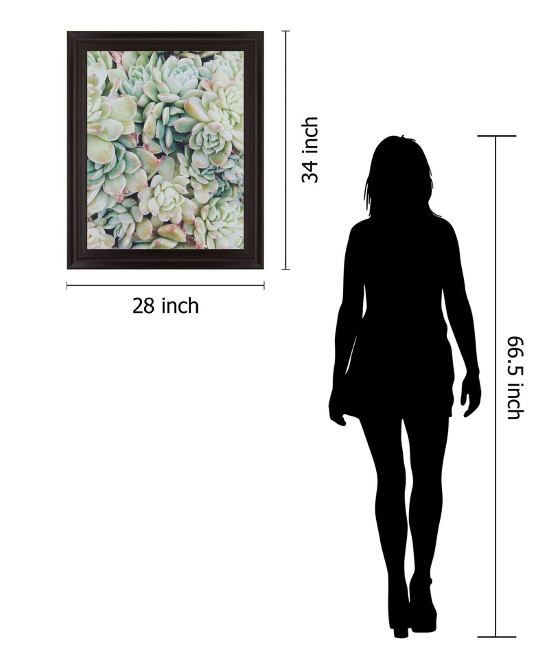 Verdant Rosette Cluster - 28" x 34" Framed Wall Art - Green