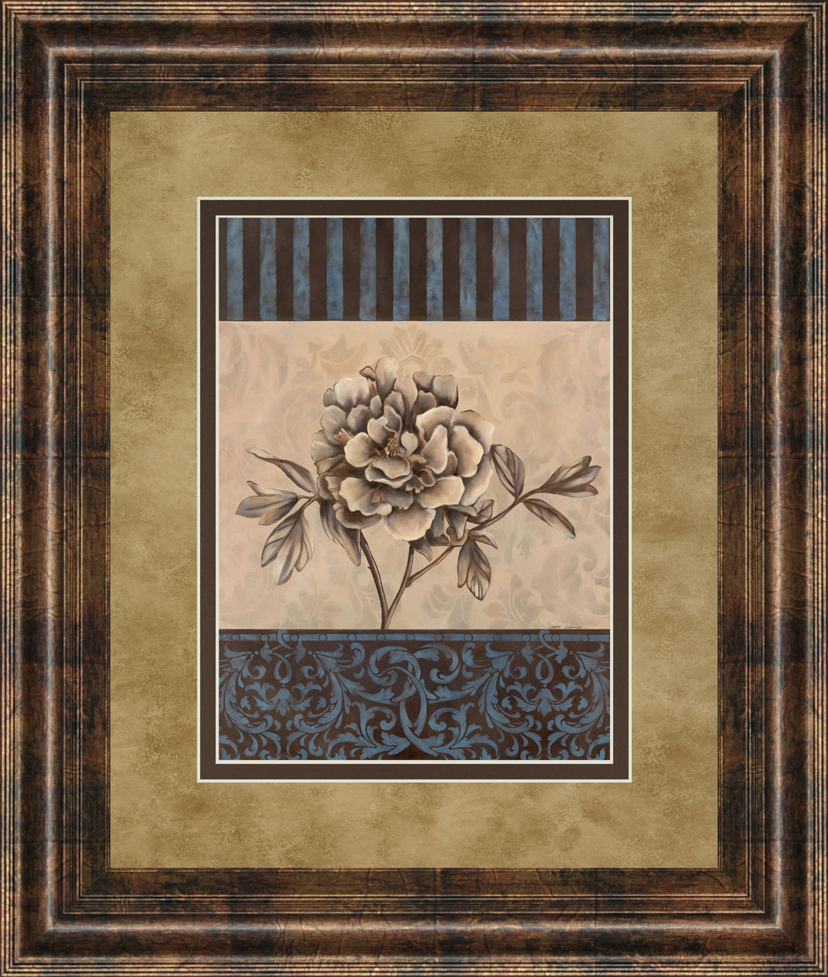 Rose Refined I By Carol Robinson - Framed Print Wall Art - Light Brown