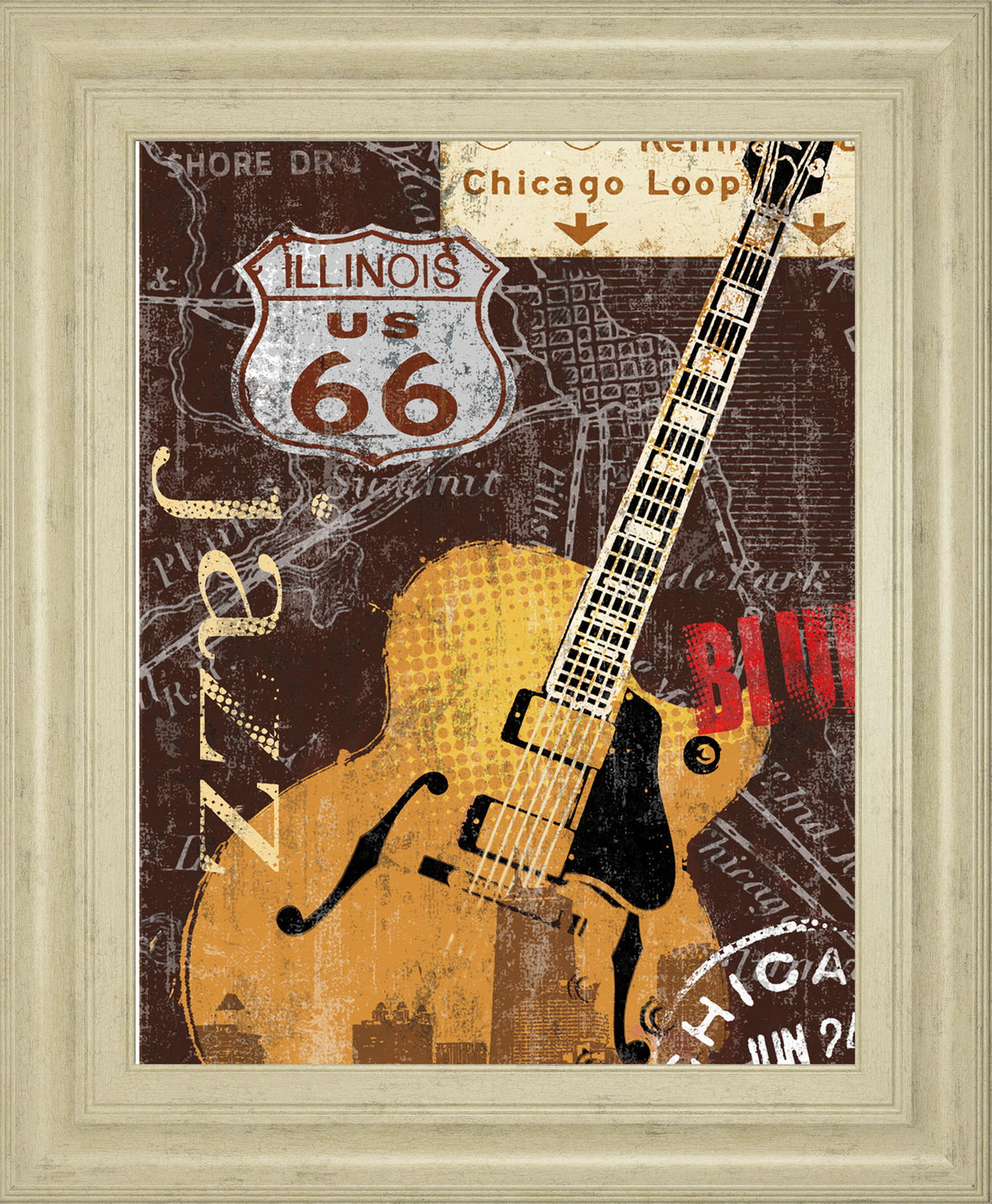 Chi-Town By Mallett, K - Framed Print Wall Art - Beige