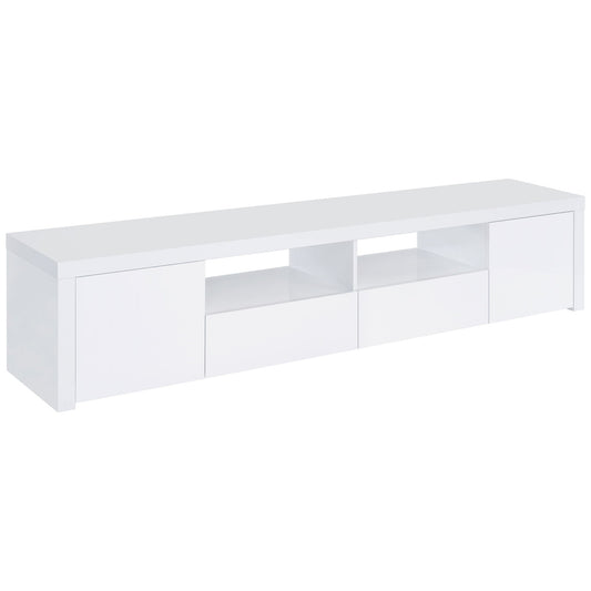 Jude 2-door Engineered Wood 79-inch TV Stand High Gloss White