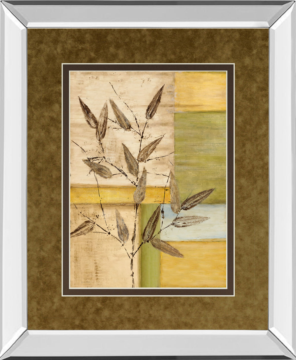 Urban Garden I By Norm Olson - Mirror Framed Print Wall Art - Light Brown