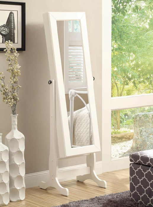 Batista - Cheval Mirror With Jewelry Storage - White