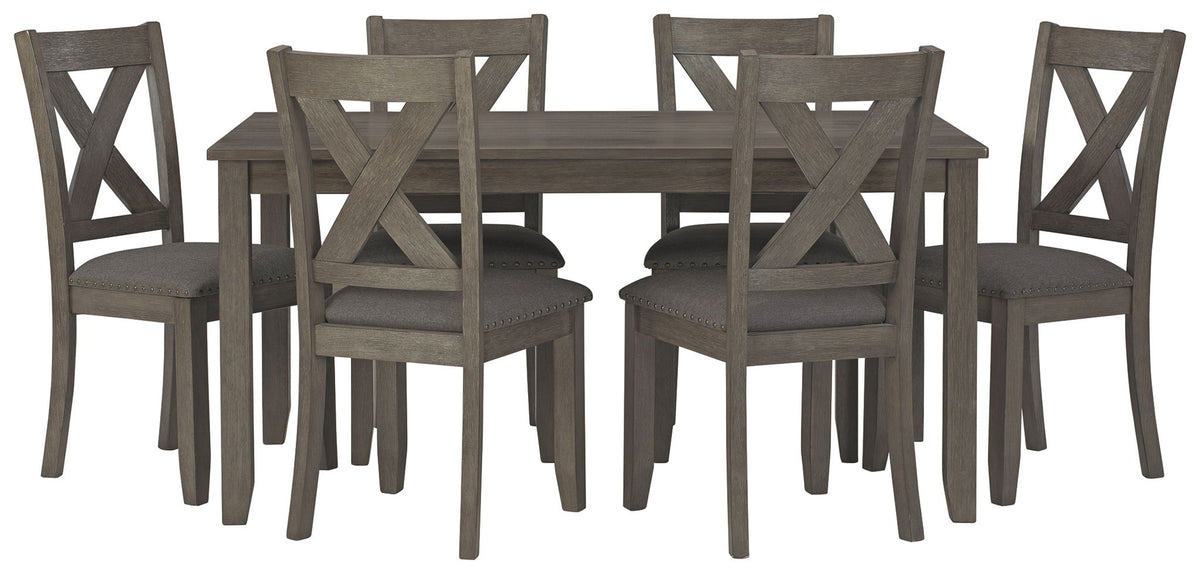 Caitbrook - RECT DRM Table Set (Set of 7) - Gray