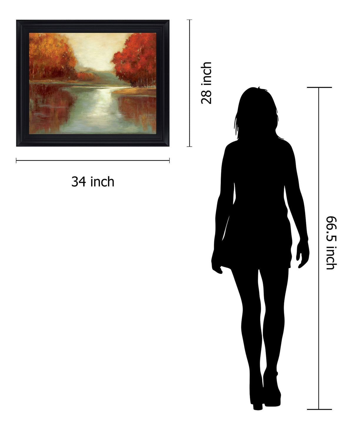 Amber Grove Reflection - 28" x 34" Framed Wall Art - Orange