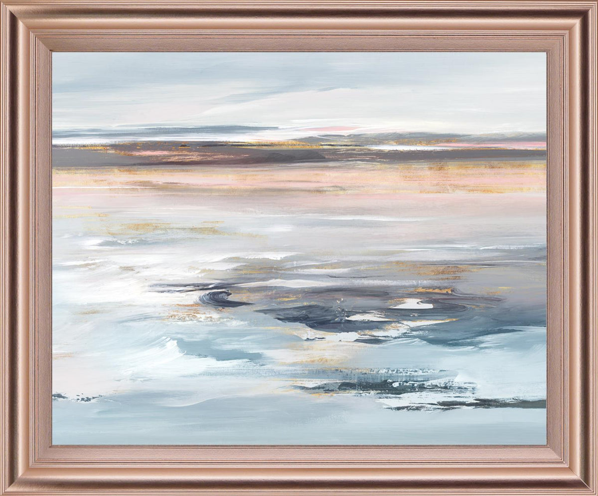 Shoreline Mist - 28" x 34" Framed Wall Art - Light Blue