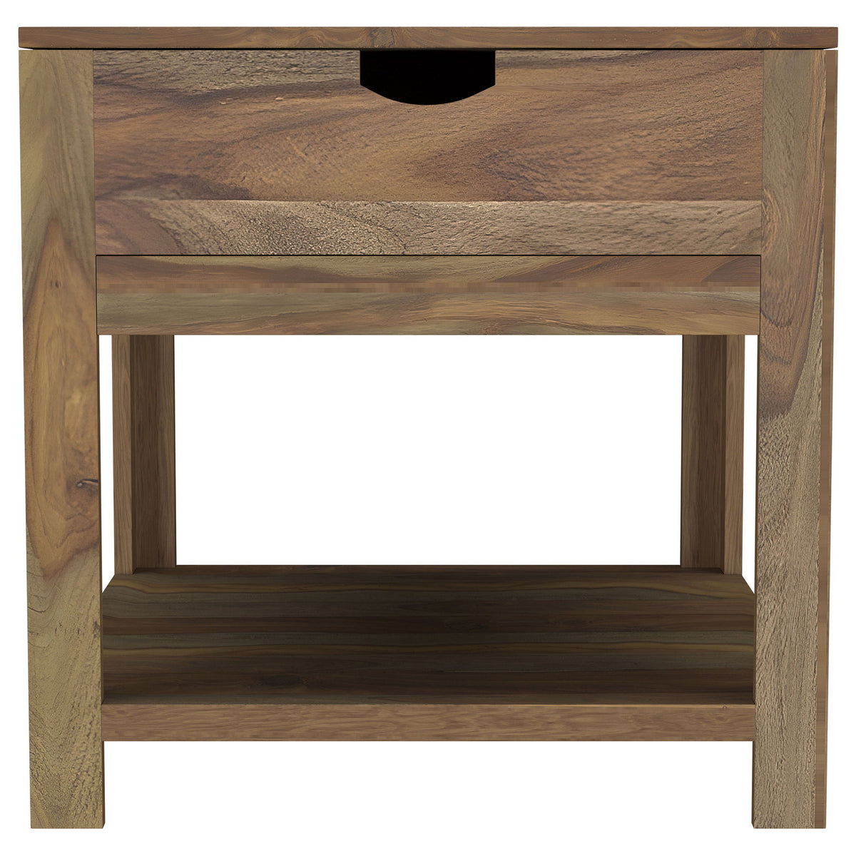 Esther 1-drawer Solid Wood Side End Table Natural Sheesham