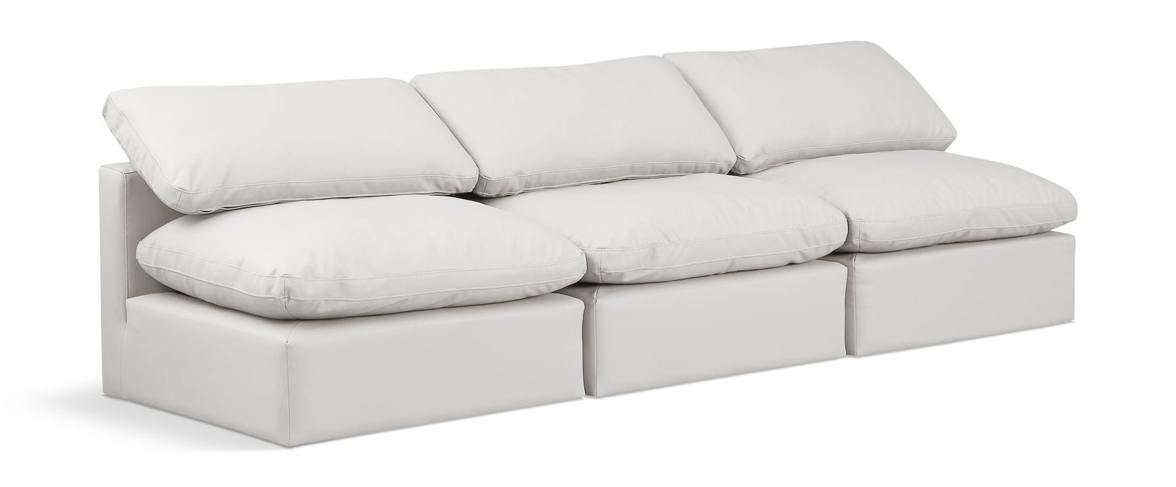 Indulge - Faux Leather 3 Seat Modular Armless Sofa