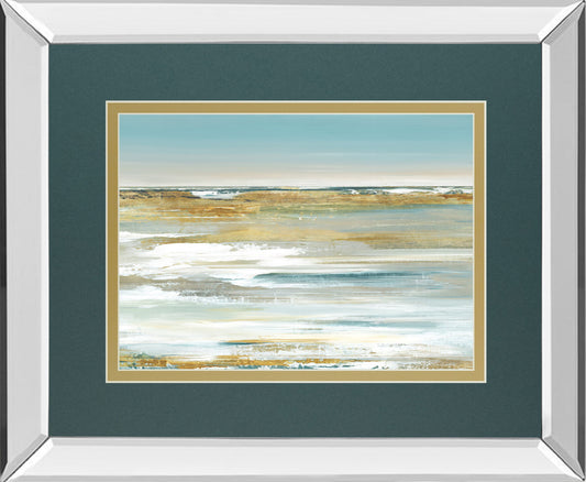 Blue Horizon By Valeria Mravyan - Mirror Framed Print Wall Art - Blue