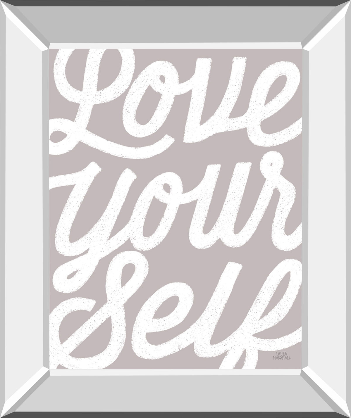 Positivity VIII By Laura Marshall - Mirror Framed Print Wall Art - Silver