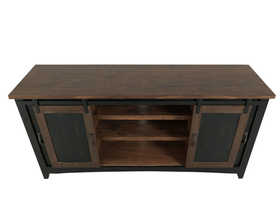 Pueblo - TV Stand / Console / Wall Unit - Black / Medium Brown