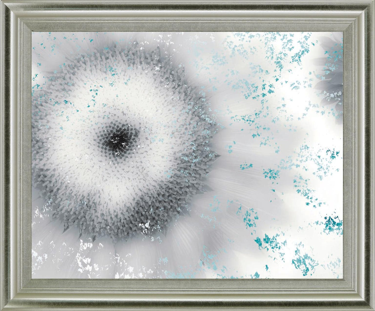 Frosted Petal Burst - 28" x 34" Framed Wall Art - Gray