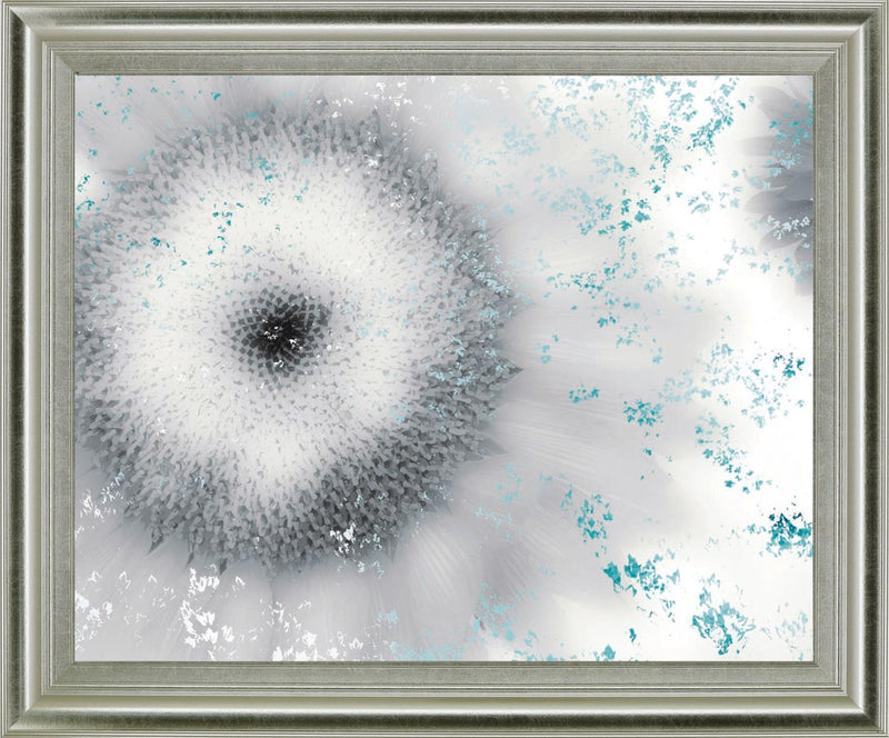 Frosted Petal Burst - 28" x 34" Framed Wall Art - Gray