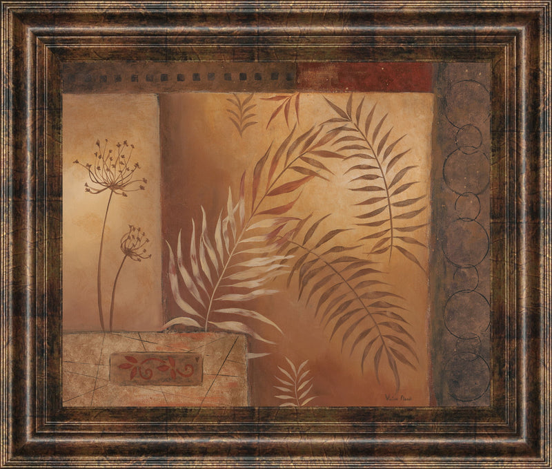 Modern Fern I By Vivian Flasch - Framed Print Wall Art - Light Brown