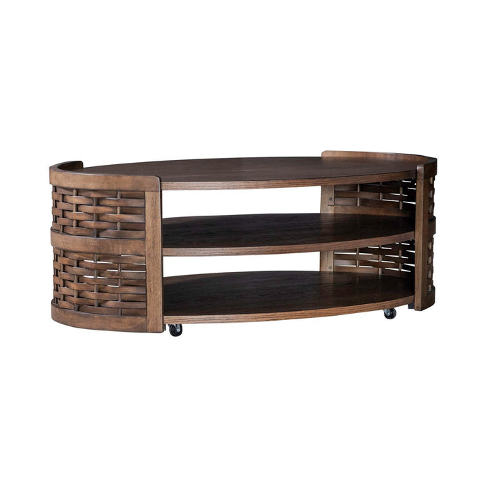 Warren Park - Oval Cocktail Table - Brown