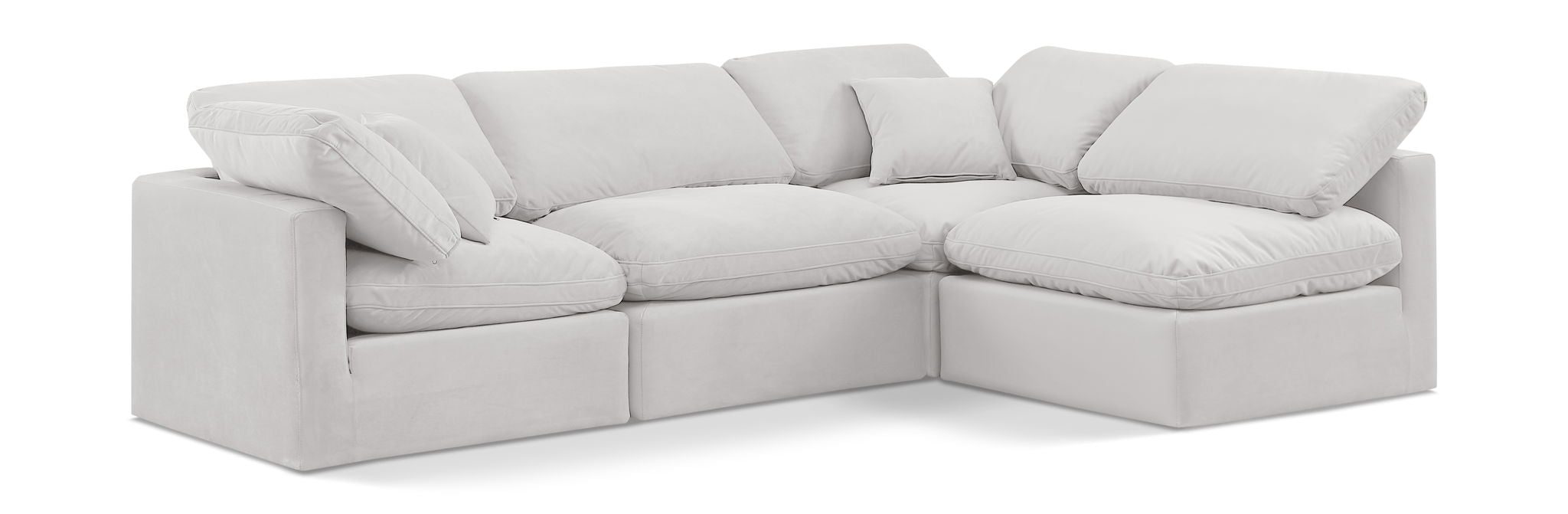 Indulge - Velvet 4 Piece Modular Sectional