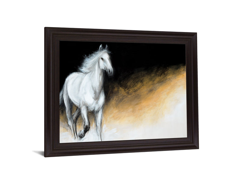 Wild Ember Stallion - 28" x 34" Framed Wall Art - Black