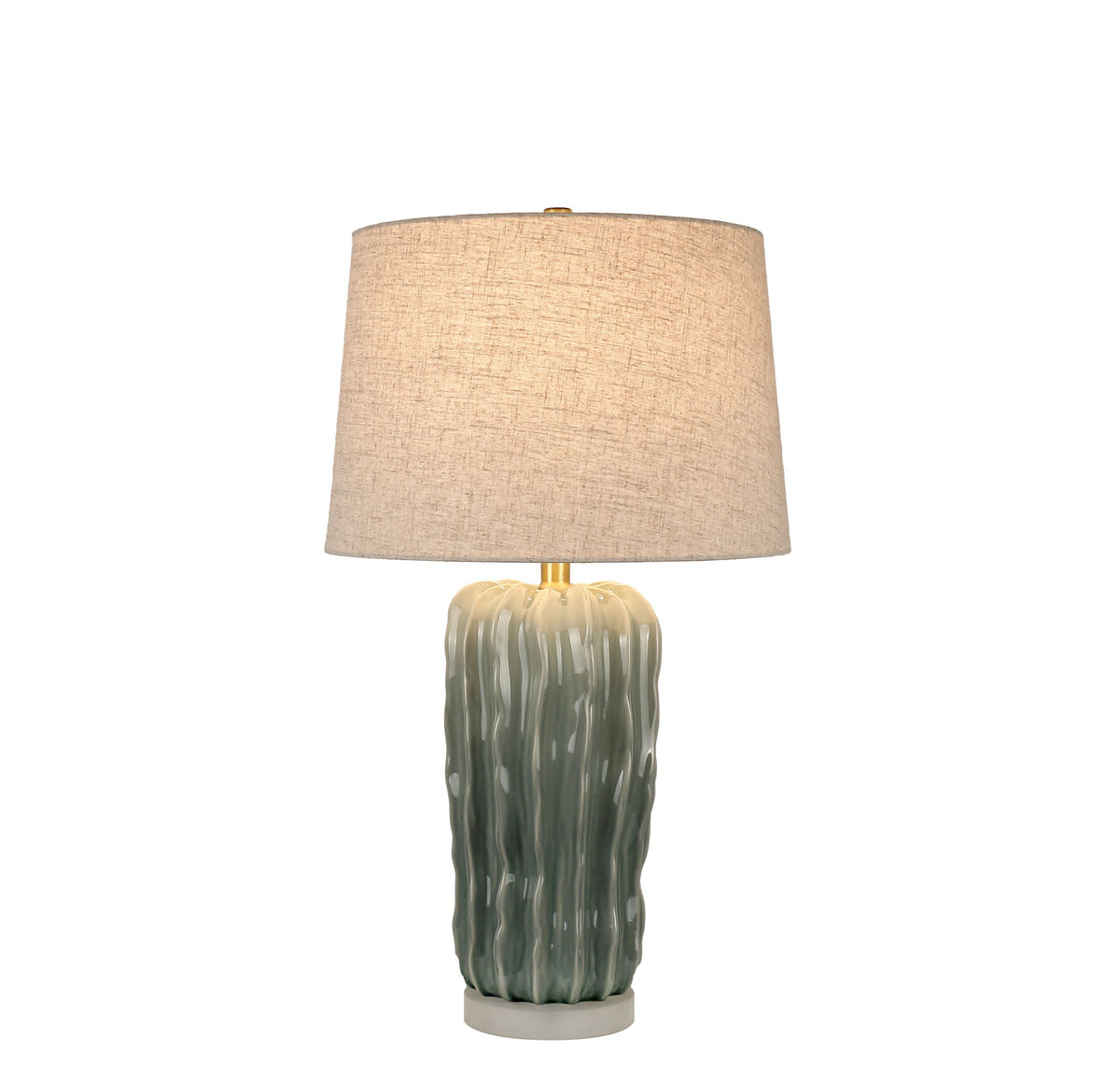 Wave Crest Ceramic & Frosted Crystal Table Lamp (Set of 2) - Glacier Blue / Frosted Crystal