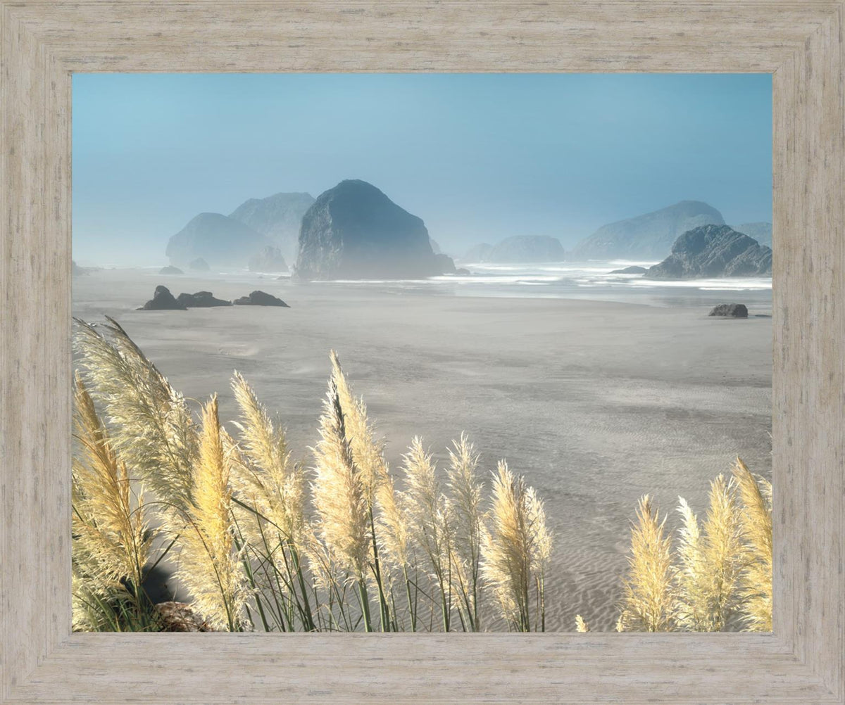 Golden Reeds Vista - 28" x 34" Framed Wall Art - Beige