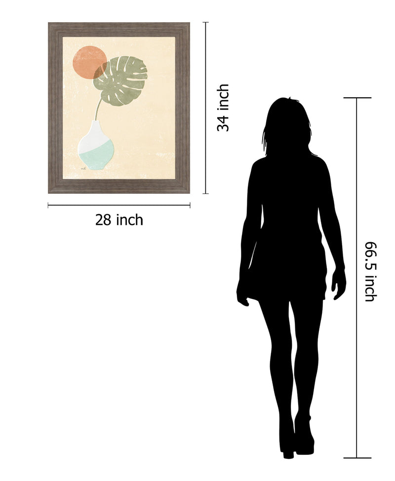 Verdant Silhouette - 28" x 34" Framed Wall Art - Green