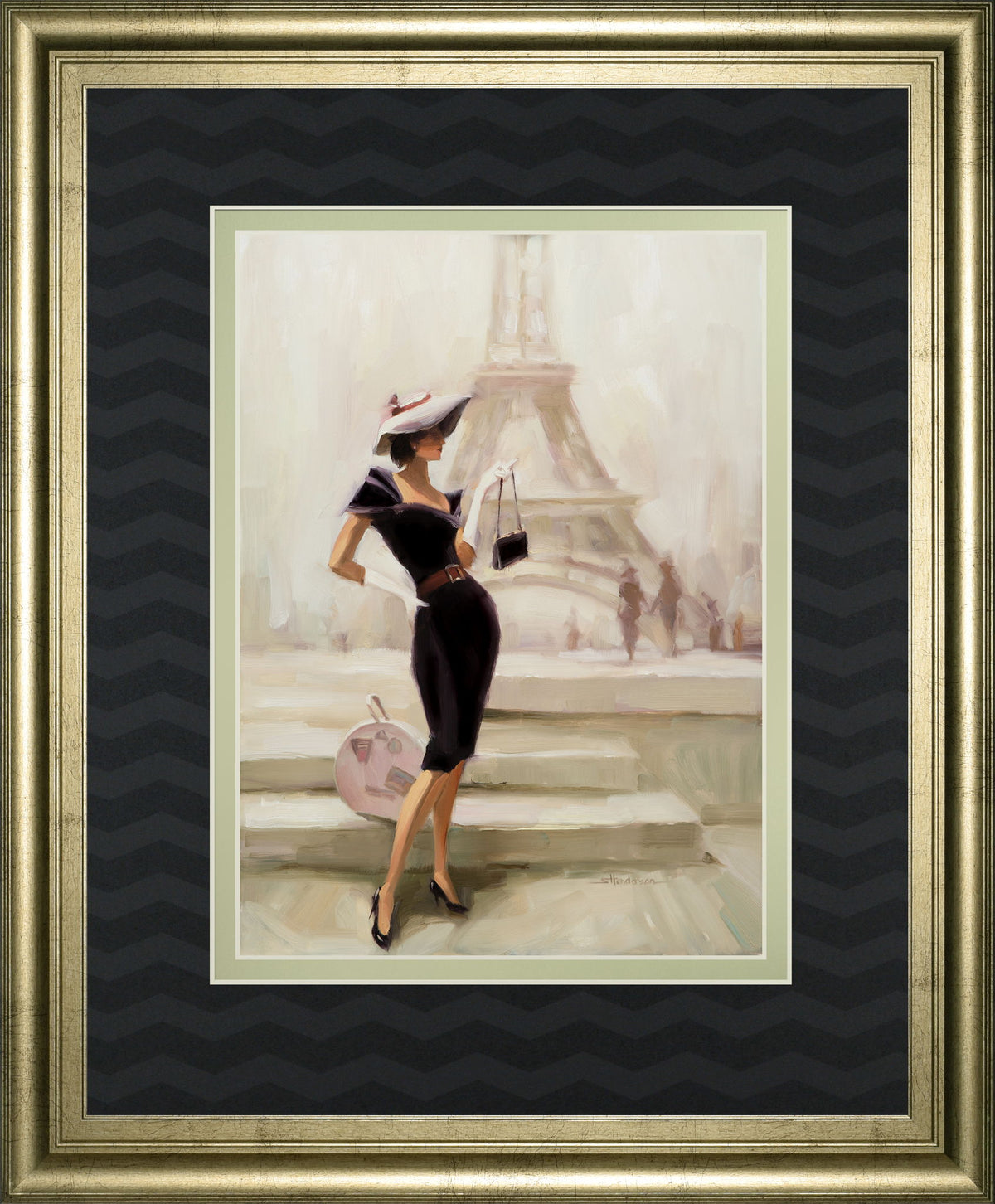 Love, From Paris By Steve Henderson - Framed Print Wall Art - Beige