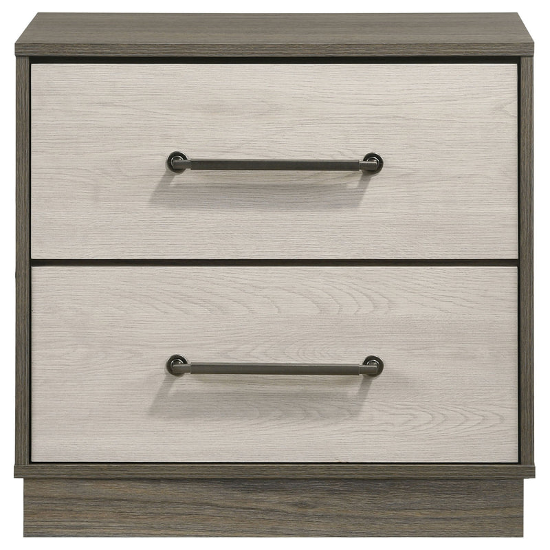 Fenwick 2-drawer Nightstand Bedside Table Grey Oak