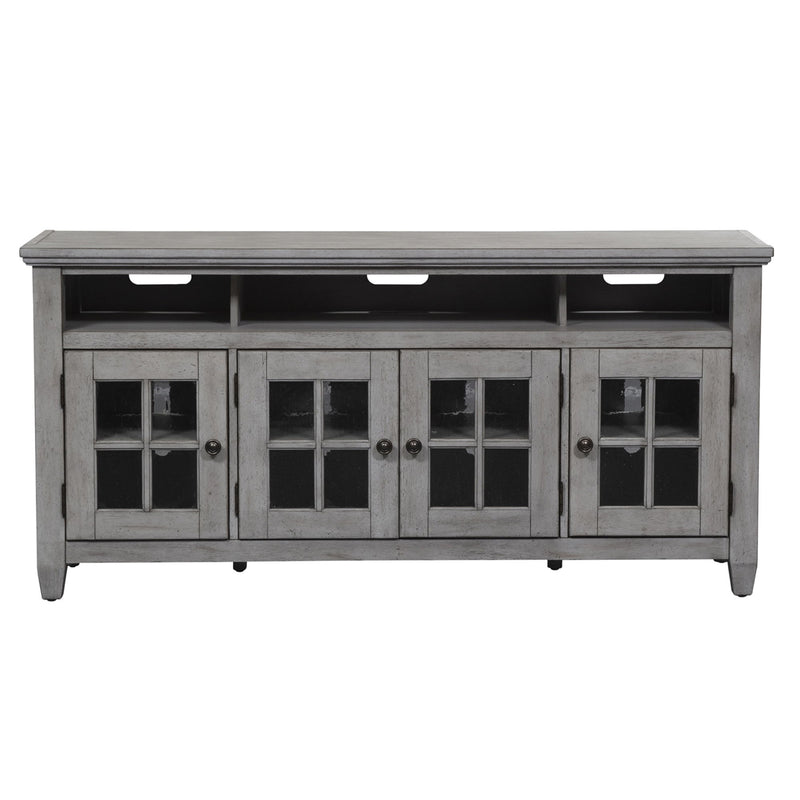 Heartland - Entertainment TV Stand - Antique White / Tobacco Tops