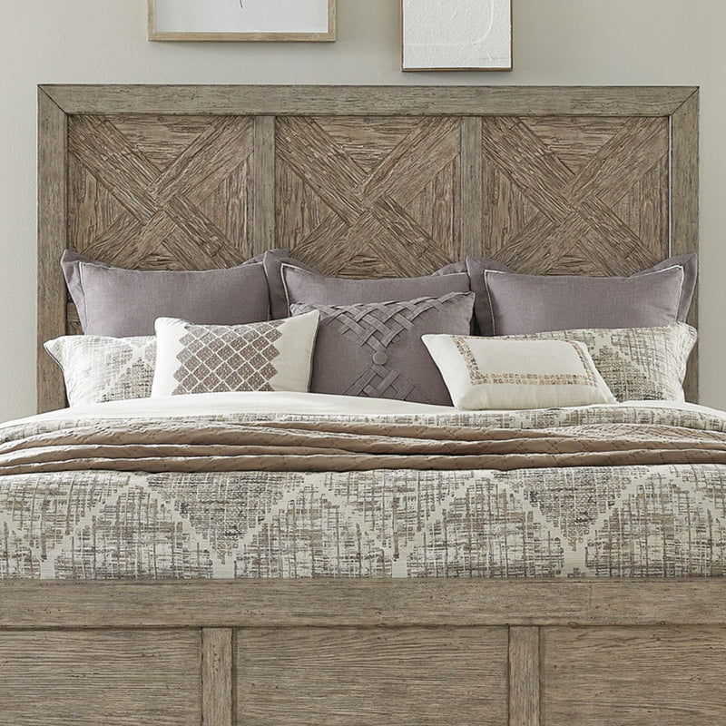Skyview Lodge - King Panel Headboard - Cobblestone