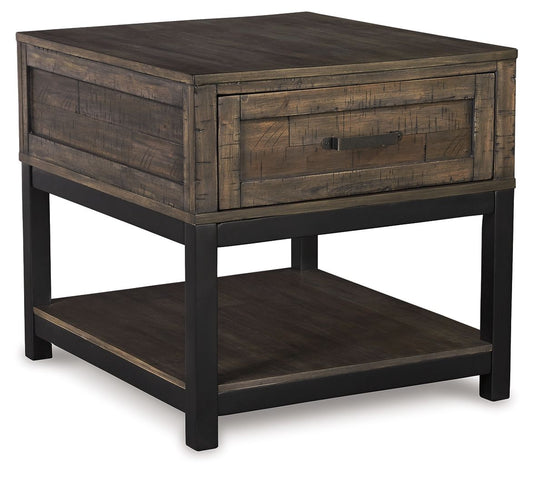Johurst - Rectangular End Table - Grayish Brown