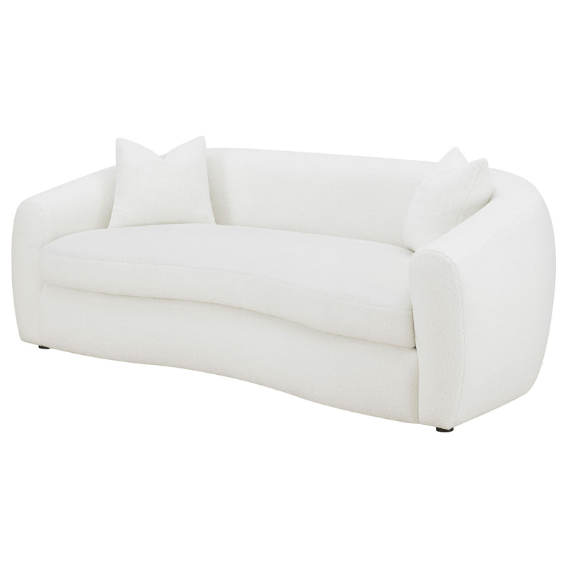 Isabella Faux Sheepskin Upholstered Sofa Natural