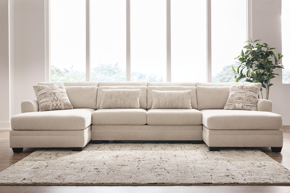 Mandi Point - 3-Piece Double Chaise Sleeper Sectional - Marble