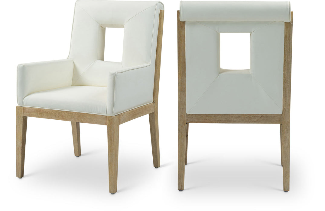 Gwendolyn - Faux Leather Dining Arm Chair With Natural Frame