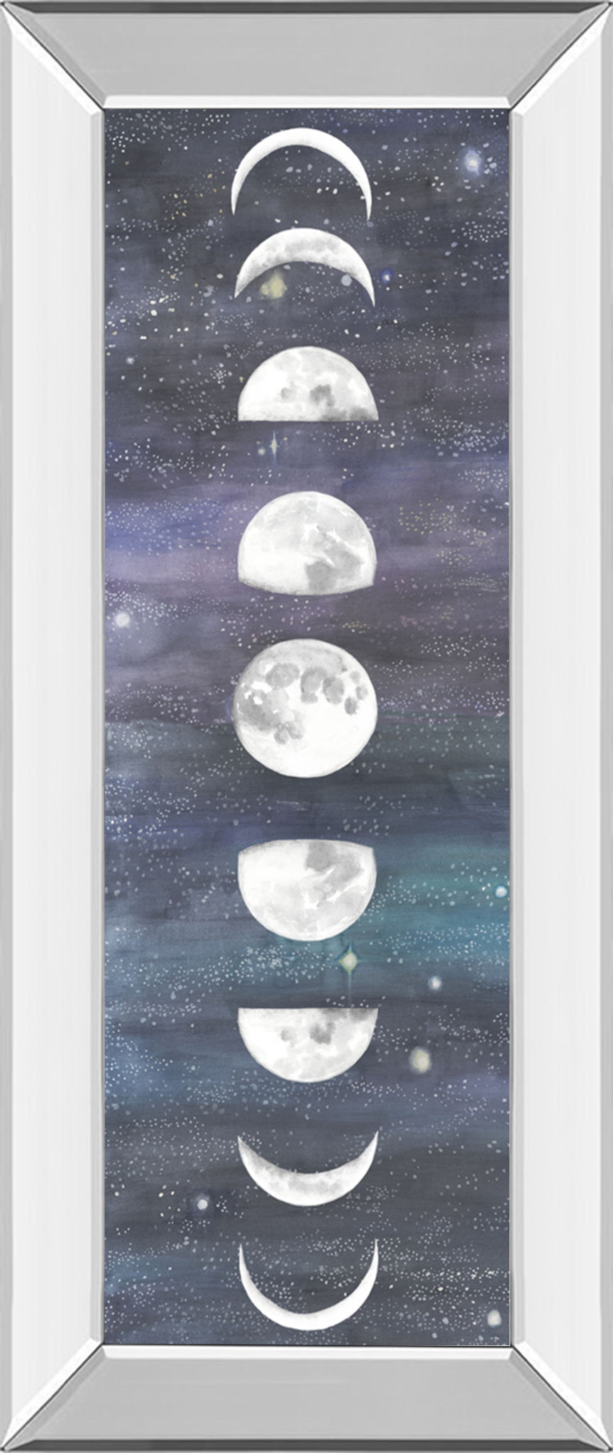 Moon Chart I By Naomi Mccavitt - Mirror Framed Print Wall Art - Dark Gray