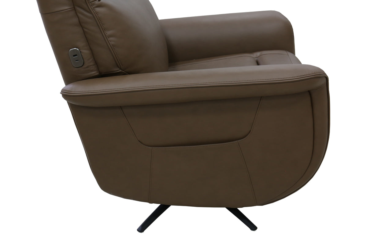 Flexsteel Haven Power Swivel Recliner with Power Headrest, Lumbar, Heat, Massage & Ventilation