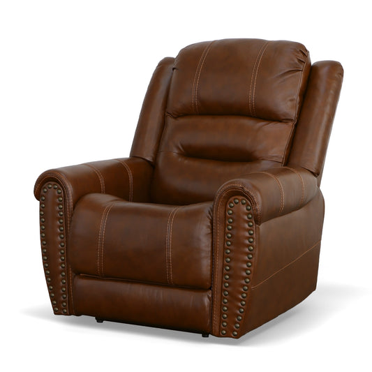 Flexsteel Oscar Power Recliner with Power Headrest & Lumbar