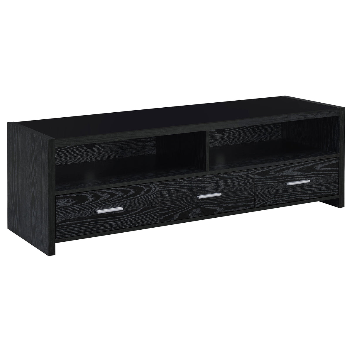 Alton 3-drawer Engineered Wood 61-inch TV Stand Black Oak