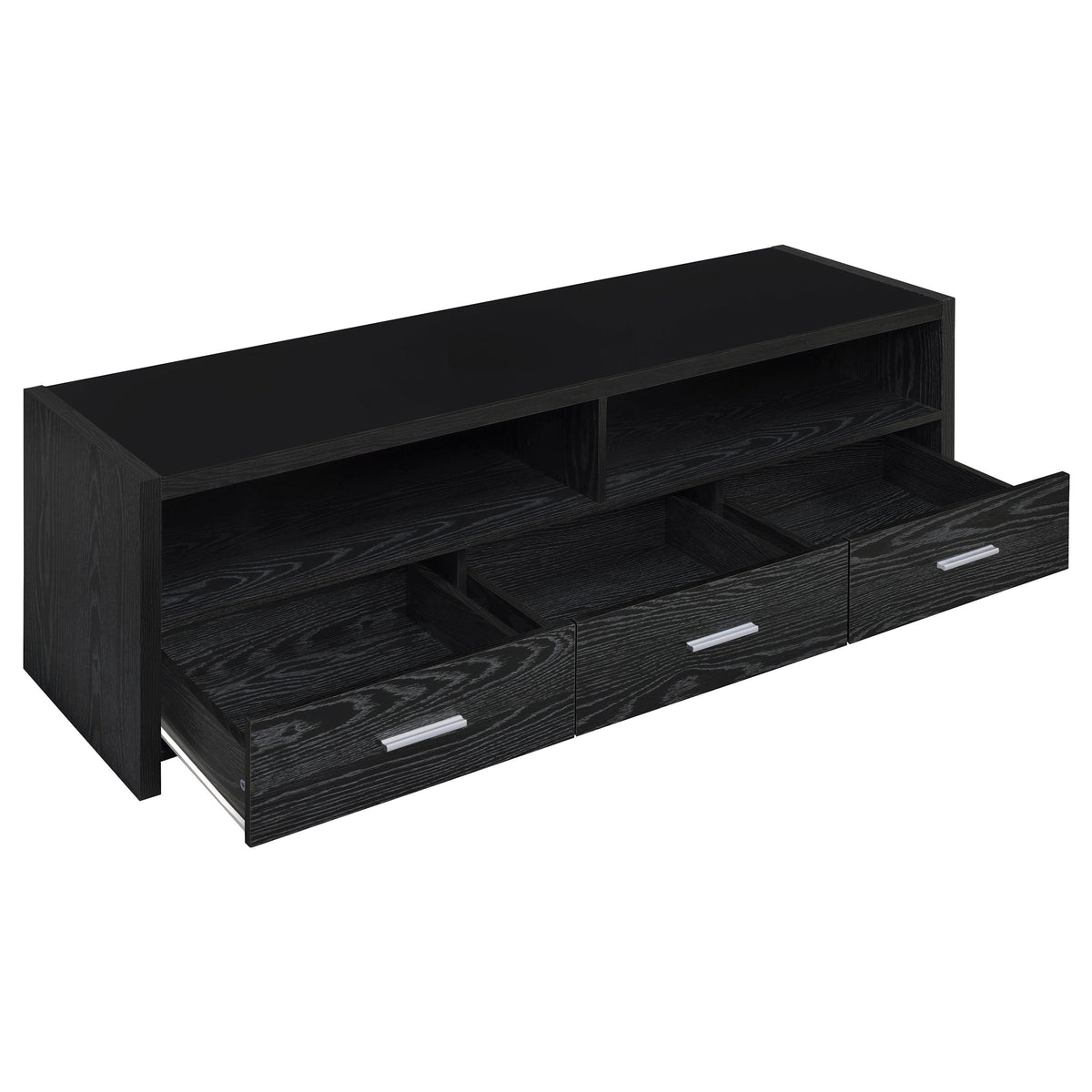 Alton 3-drawer Engineered Wood 61-inch TV Stand Black Oak