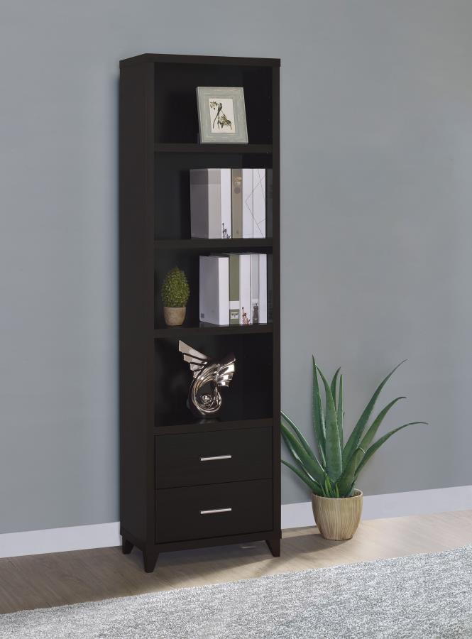 Lewes 4-shelf Engineered Wood Media Tower Cappuccino Default Title