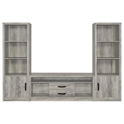 Burke 3-piece 59-inch TV Entertainment Center Grey Driftwood