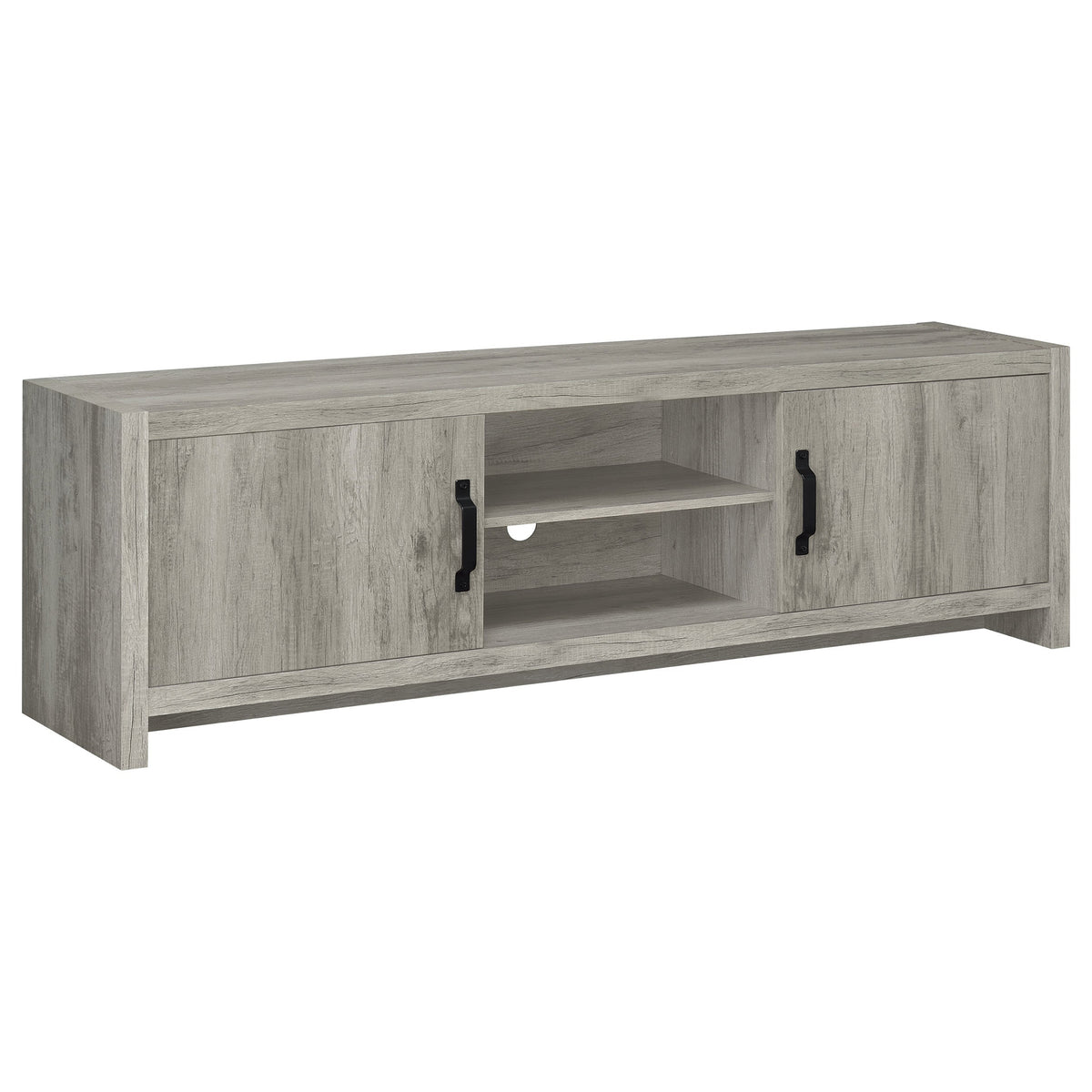 Burke 2-door Engineered Wood 71-inch TV Stand Grey Driftwood