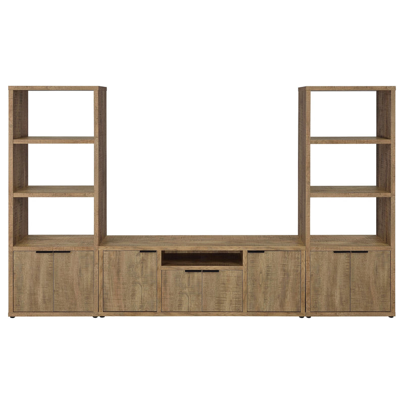 Tabby 3-shelf Engineered Wood Media Tower Mango