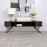 Valna Wood 71-inch TV Stand with Sliding Doors Walnut Default Title